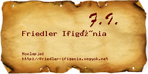Friedler Ifigénia névjegykártya